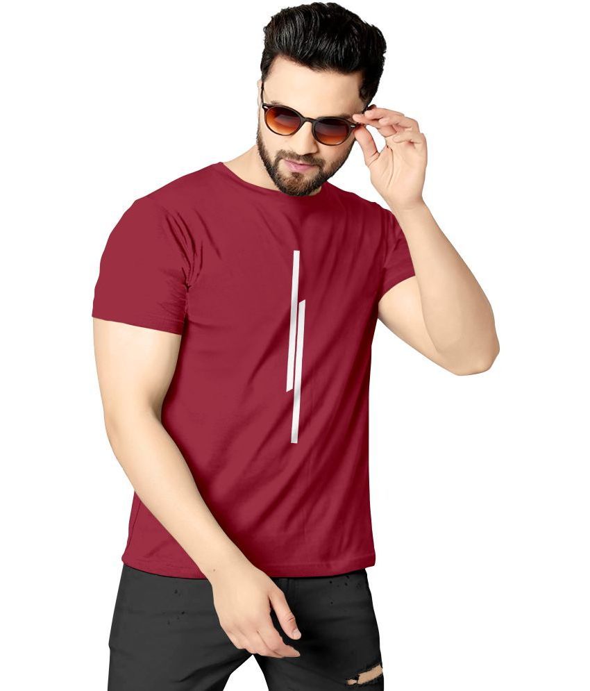     			happy khajana Pack of 1 Polyester Regular Fit Men's T-Shirt ( Maroon )