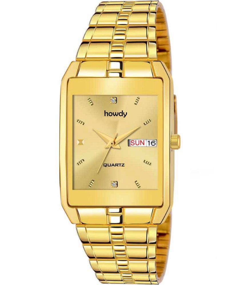     			howdy Gold Metal Analog Men's Watch