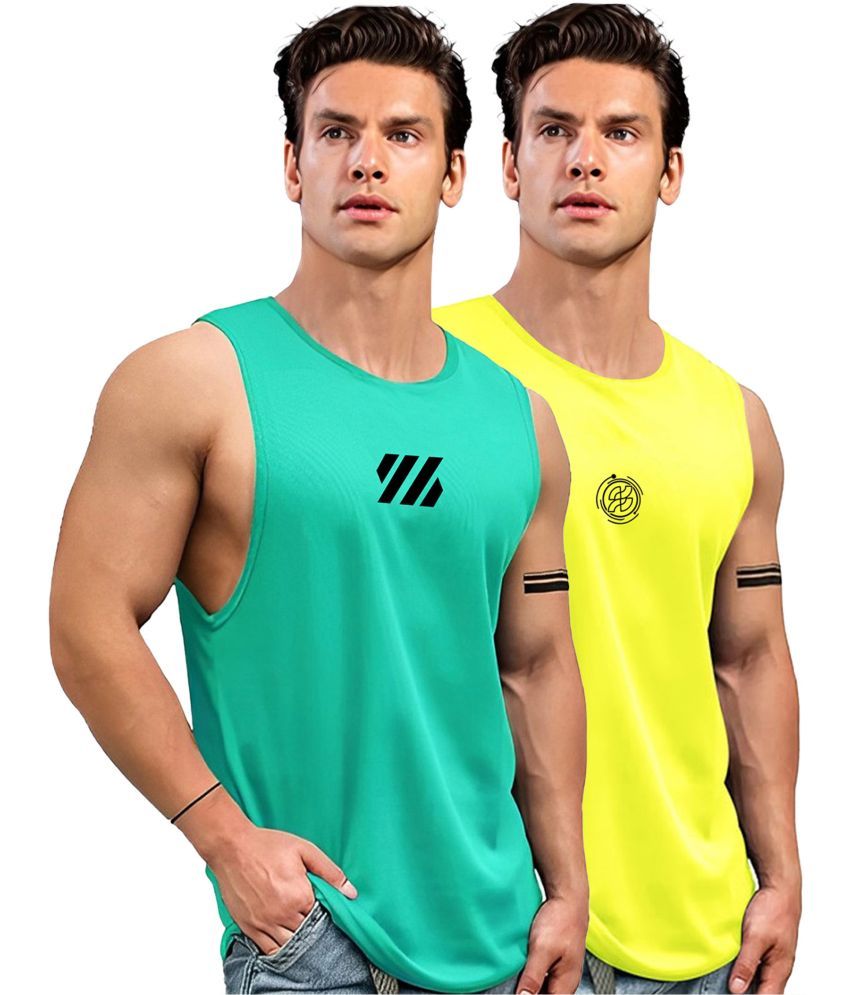     			AUSK Pack of 2 Polyester Men's Vest ( Green )