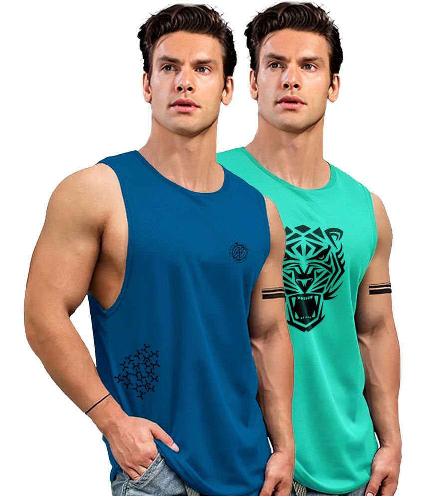     			AUSK Pack of 2 Polyester Gym Vest For Men ( Multicolor )