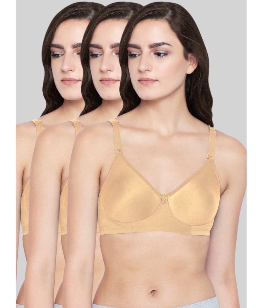     			Bodycare Beige Cotton Blend Non Padded Women's Everyday Bra ( Pack of 3 )