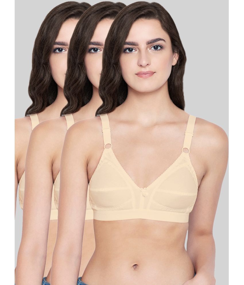     			Bodycare Beige Cotton Non Padded Women's Everyday Bra ( Pack of 3 )