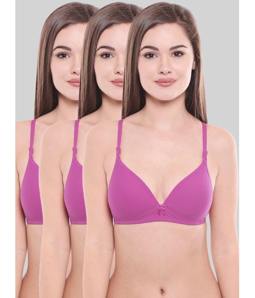     			Bodycare Lavender Cotton Blend Heavily Padded Women's T-Shirt Bra ( Pack of 3 )