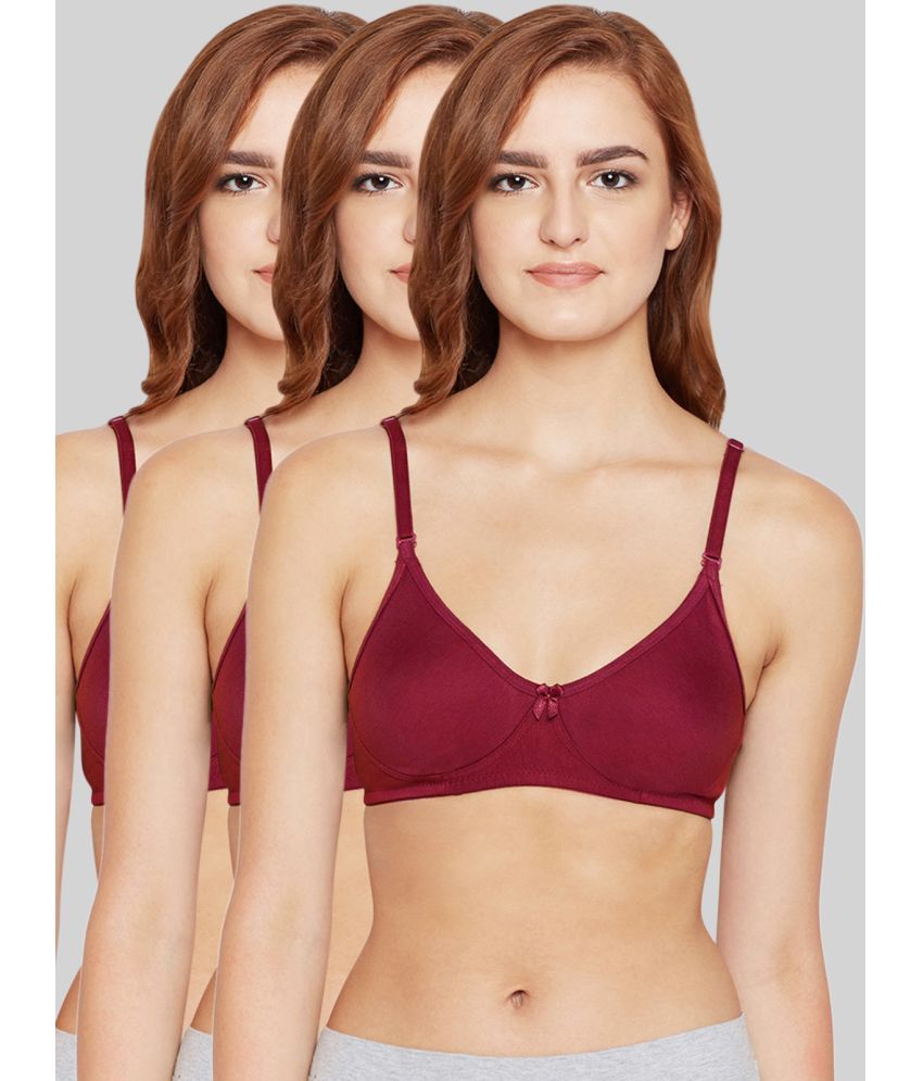     			Bodycare Maroon Cotton Blend Lightly Padded Women's Everyday Bra ( Pack of 3 )