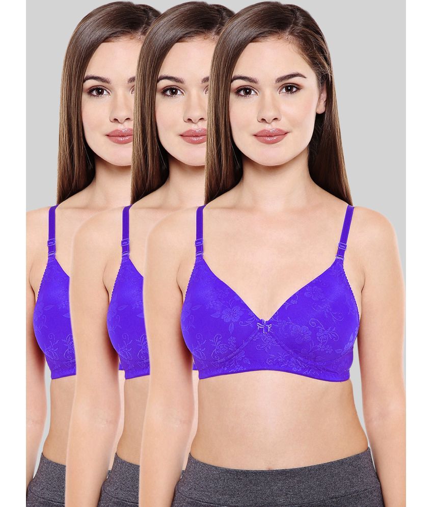     			Bodycare Purple Cotton Blend Heavily Padded Women's T-Shirt Bra ( Pack of 3 )