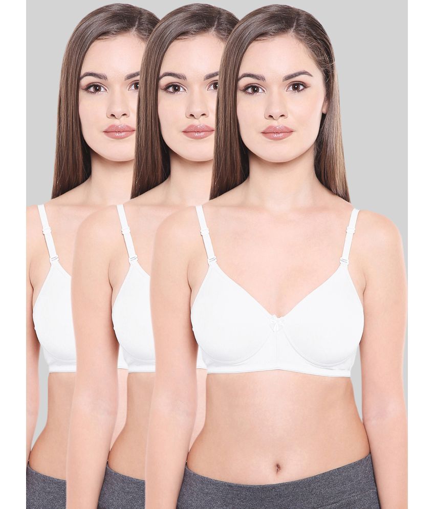     			Bodycare White Cotton Blend Lightly Padded Women's Everyday Bra ( Pack of 3 )