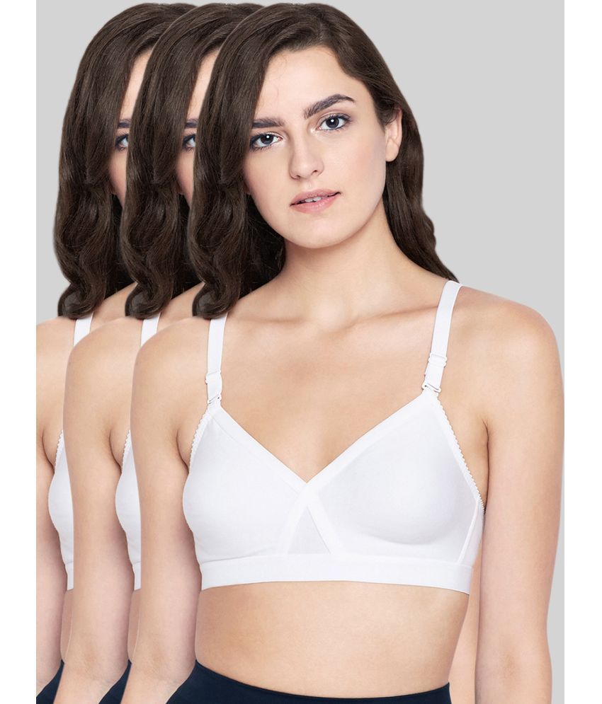     			Bodycare White Cotton Non Padded Women's Everyday Bra ( Pack of 3 )