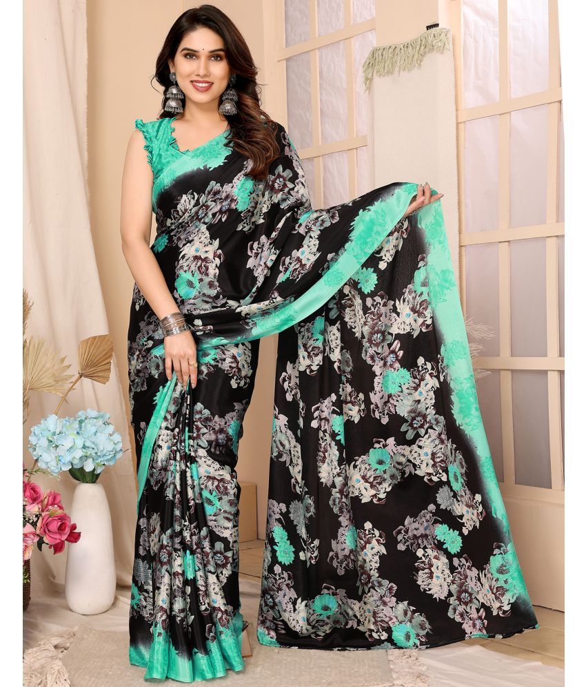     			Yashika Silk Blend Printed Saree With Blouse Piece - Light Green ( Pack of 1 )