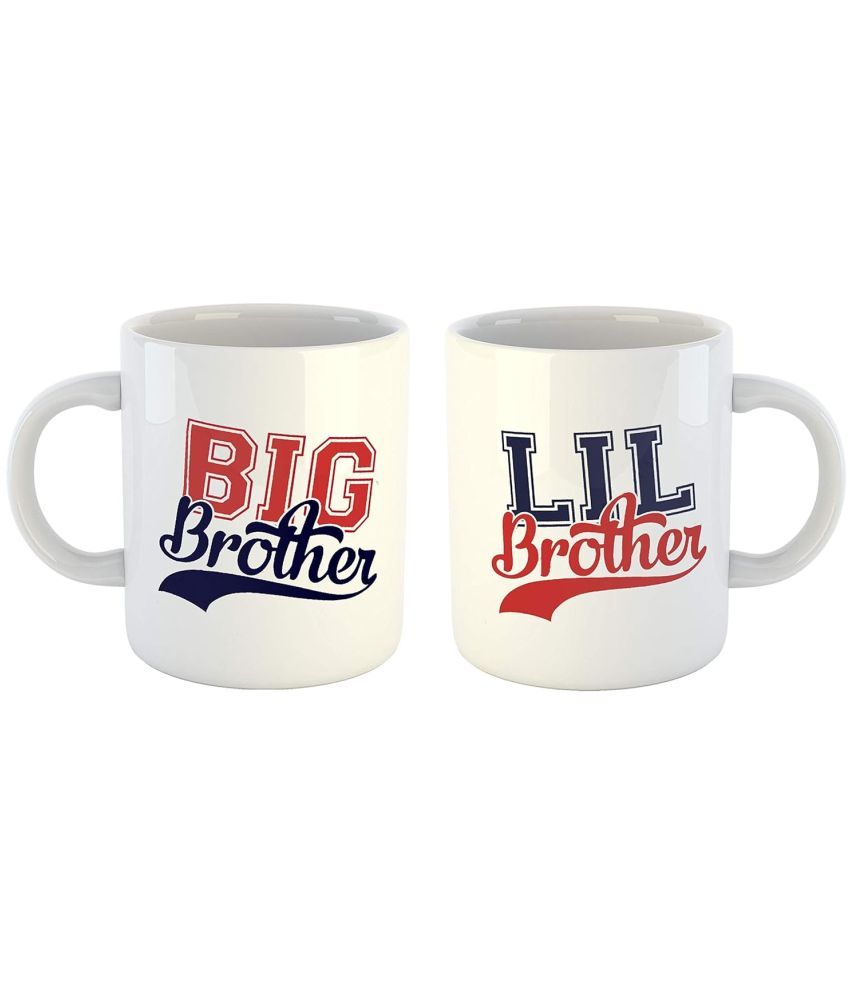     			iKraft Big Lil Brother Typography Ceramic Coffee Mug 325 mL ( Pack of 2 )