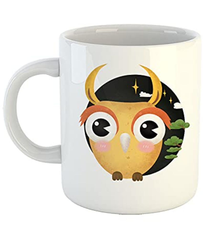     			iKraft Cute Owl Graphic Ceramic Coffee Mug 325 mL ( Pack of 1 )