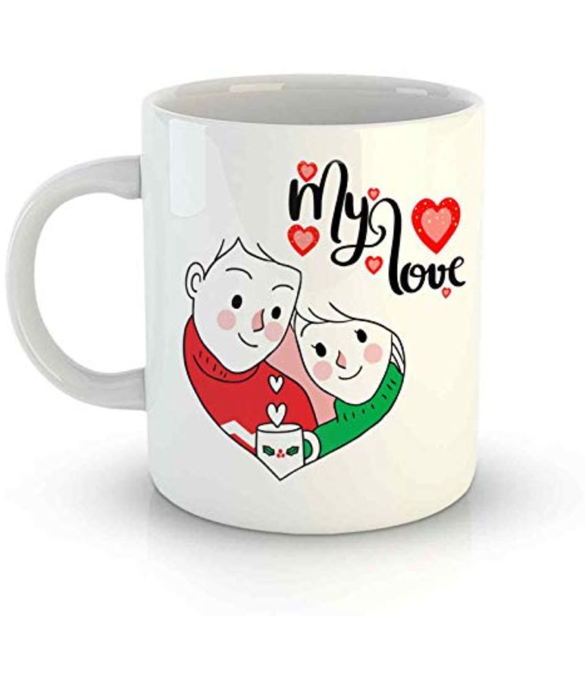     			iKraft My Love Couple Graphic Ceramic Coffee Mug 325 mL ( Pack of 1 )