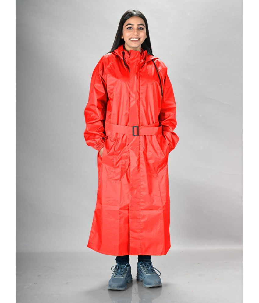     			lux venus PVC Long Raincoat - Red