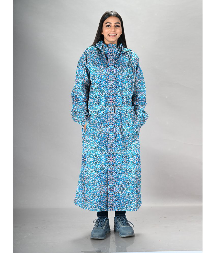     			lux venus PVC Long Raincoat - Blue