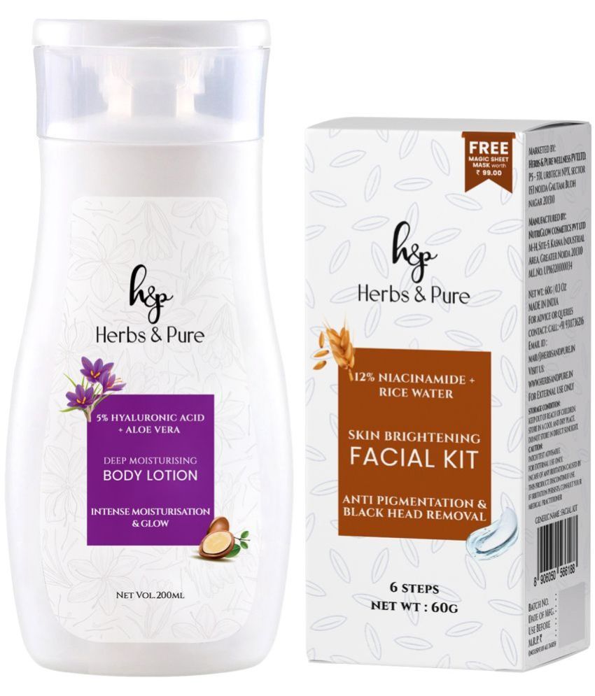     			Herbs and Pure Daily Skincare Combo - Skin Brightening Facial Kit & Moisturising Body Lotion (260 g)