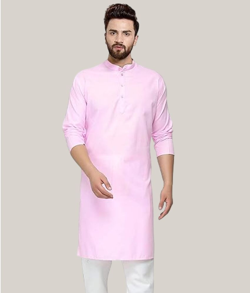     			YUG ART Light Pink Cotton Blend Men's Regular Kurta ( Pack of 1 )