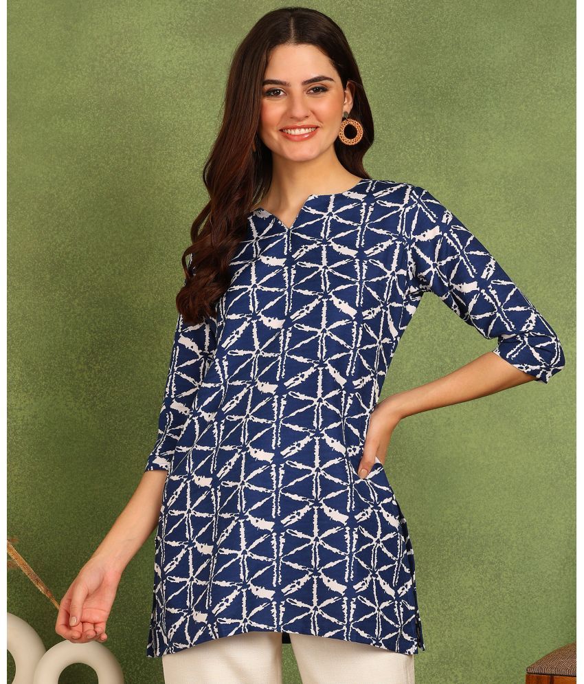     			DSK STUDIO Viscose Printed Straight Women's Kurti - Blue ( Pack of 1 )