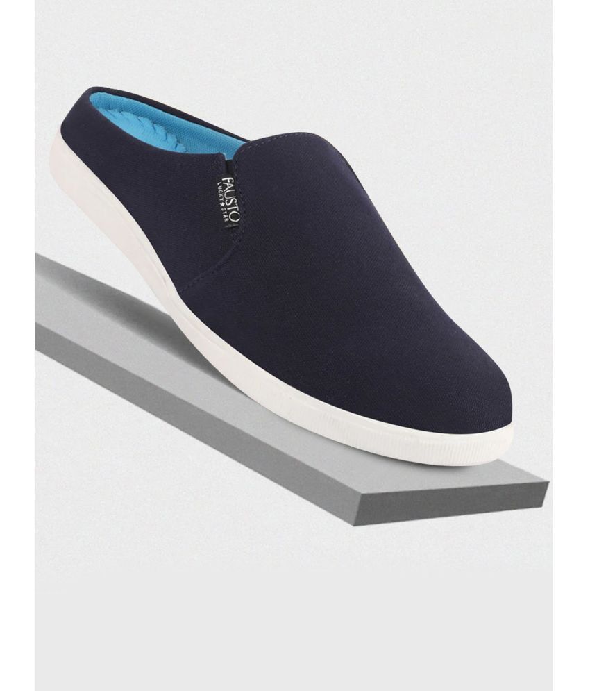     			Fausto Navy Blue Men's Mules Shoes