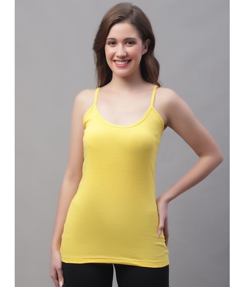     			Friskers Cotton Camisoles - Yellow Single