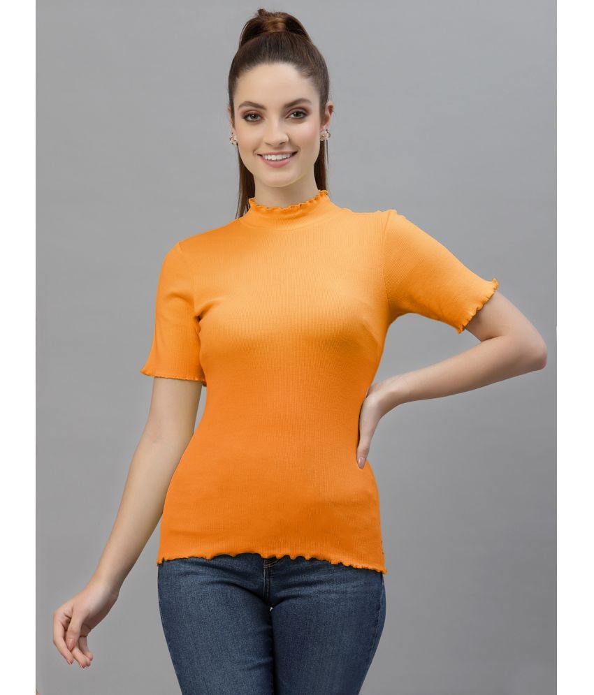     			Friskers Orange Cotton Women's Regular Top ( Pack of 1 )