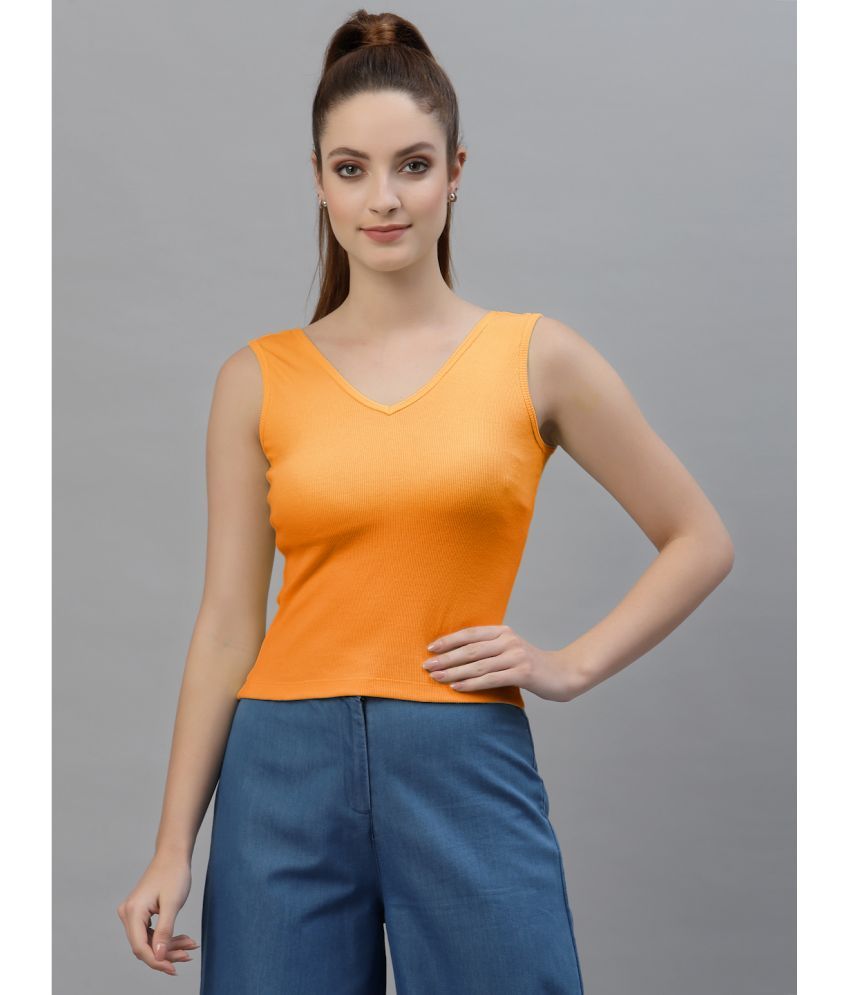     			Friskers Orange Cotton Women's Regular Top ( Pack of 1 )