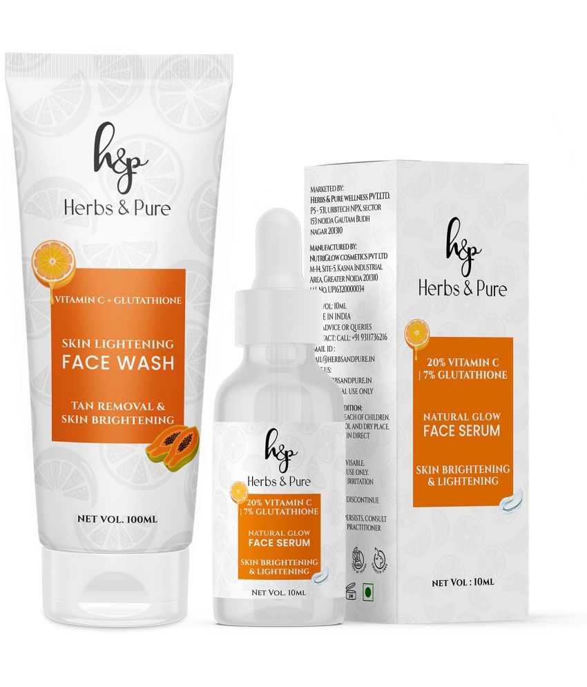     			Herbs and Pure Daily Skincare Combo - Skin Lightening Vitamin C Face Wash and Face Serum (110 ML)