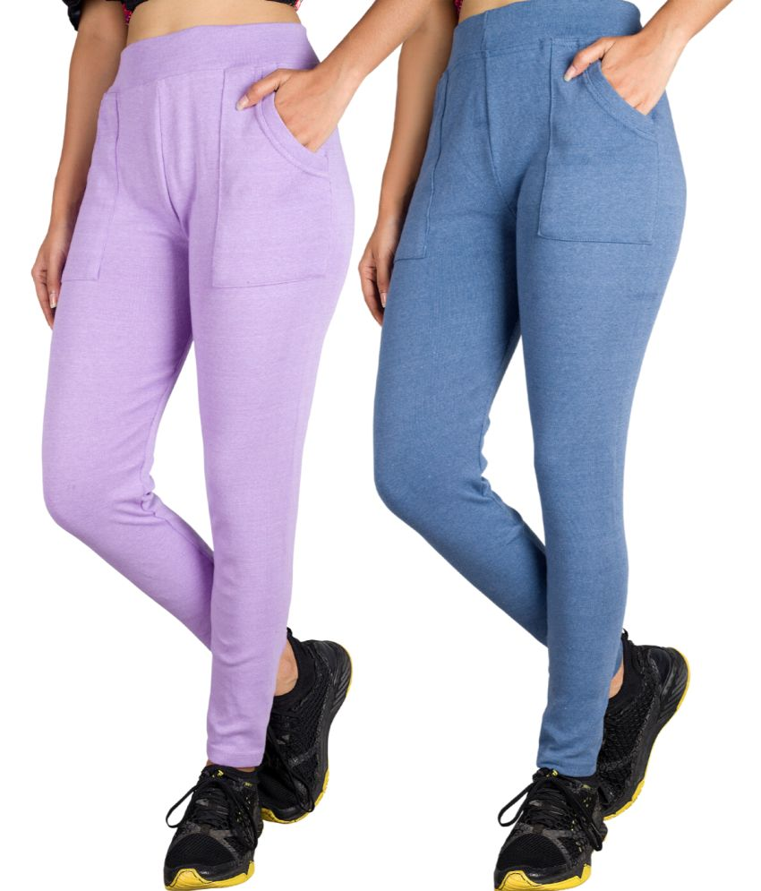     			KARARO JEGGINGS - Cotton Blend Skinny Fit Lavender Women's Jeggings ( Pack of 2 )