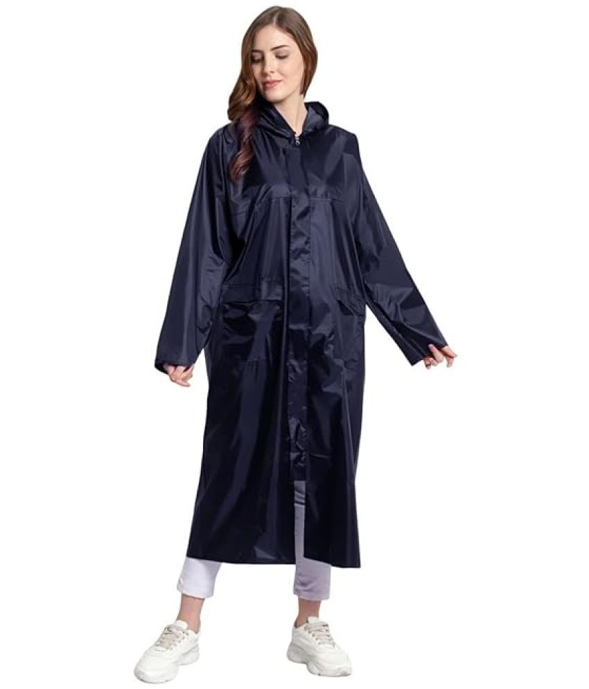     			PARYAG HOSIERY Polyester Long Raincoat - Blue