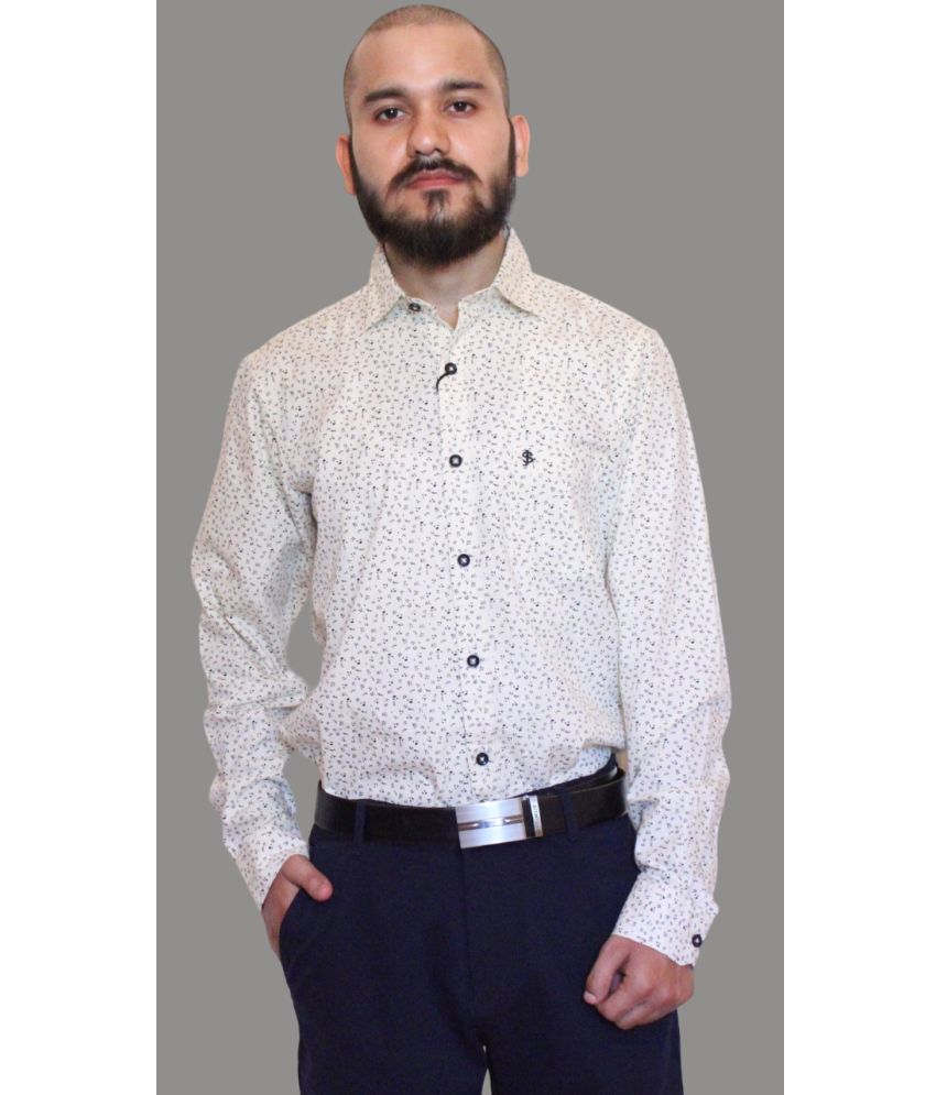     			Shubh paridhaan Cotton Blend Regular Fit Printed Full Sleeves Men's Casual Shirt - White ( Pack of 1 )