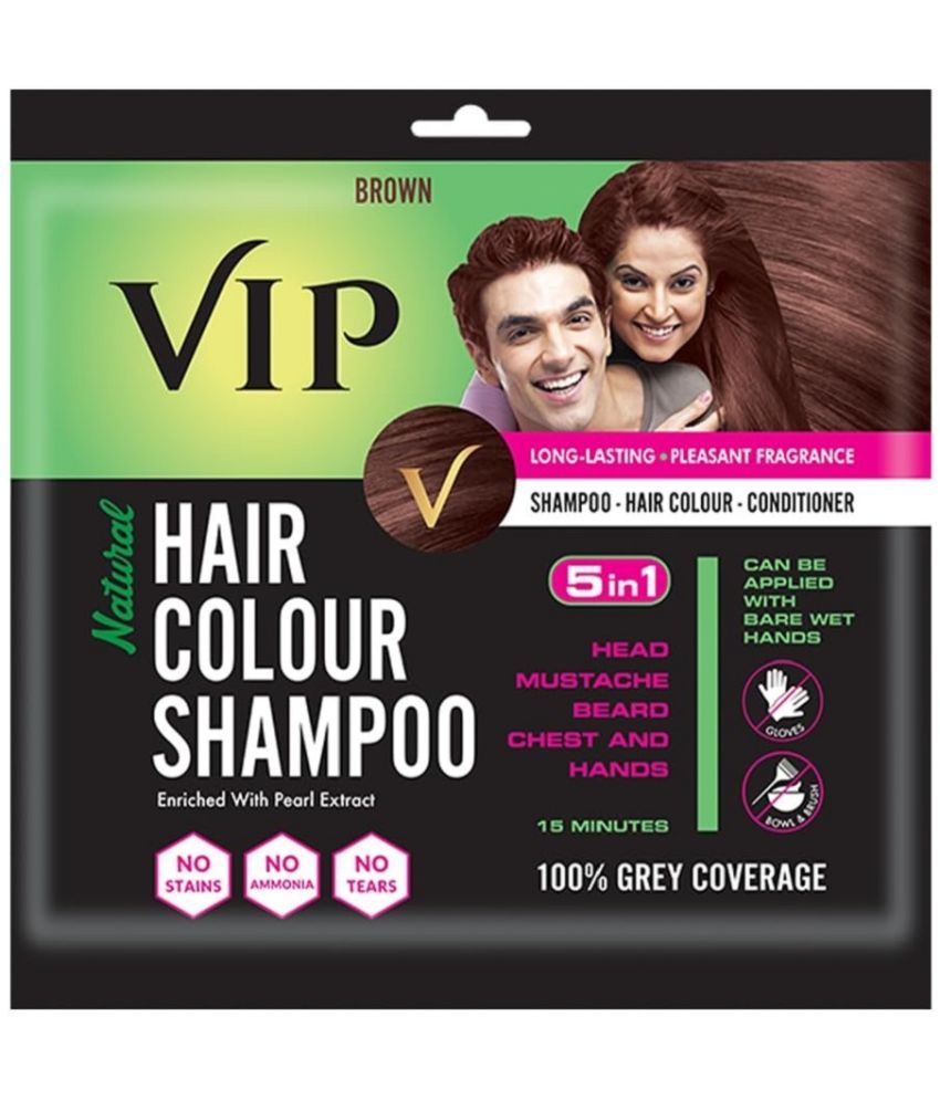     			VIP Hair Colour Shampoo Unscented Permanent Hair Color 140 mL Brown