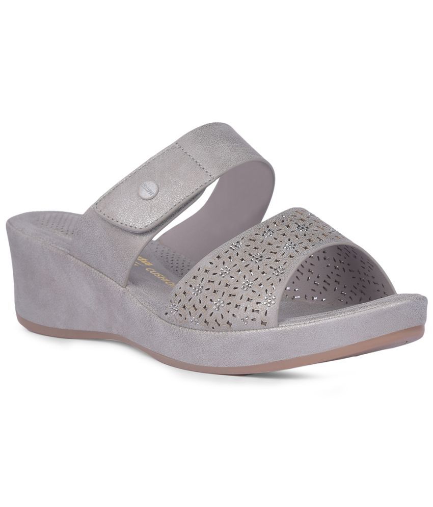     			Bata Comfit Gray Women's Slip On Heels