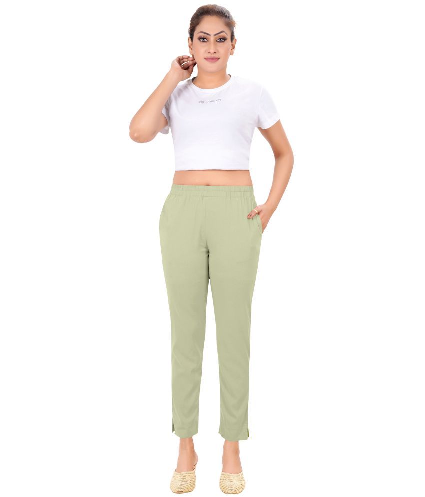     			Colorscube Beige Viscose Slim Women's Casual Pants ( Pack of 1 )