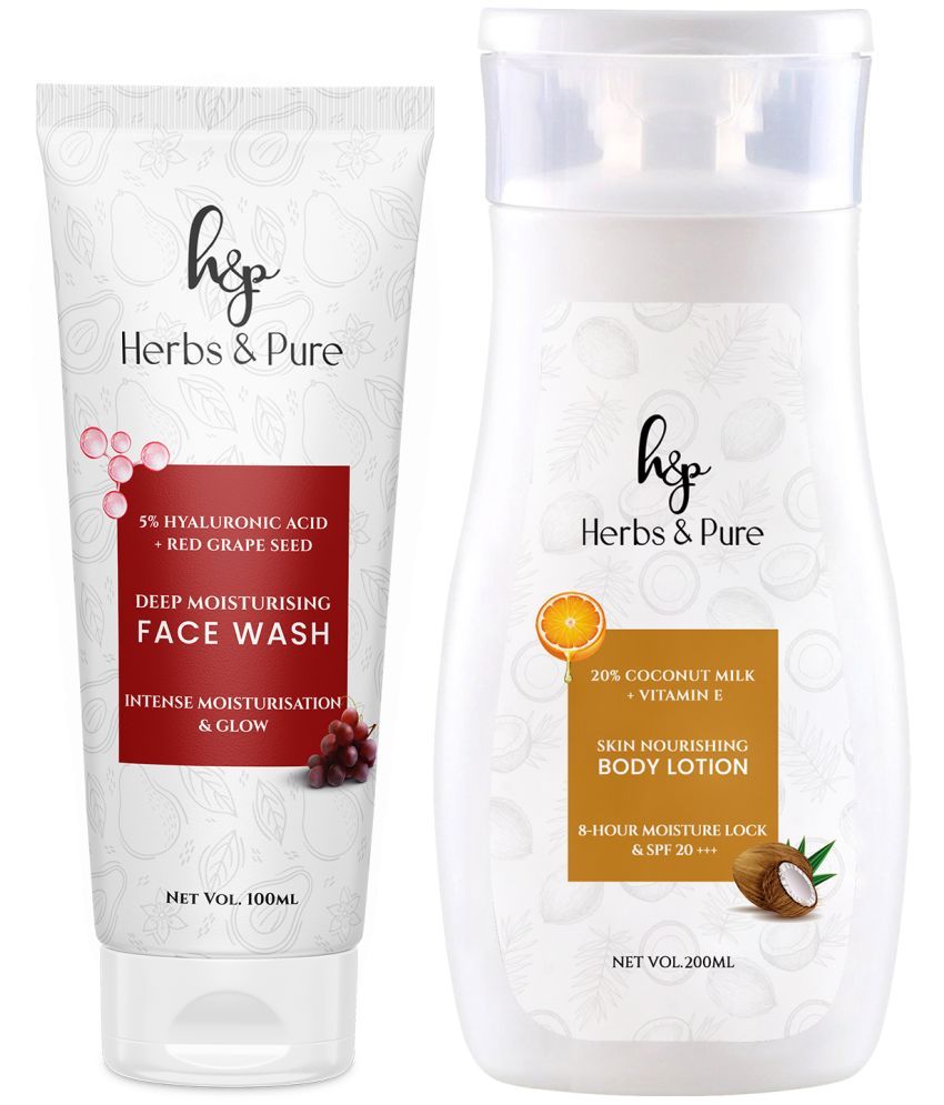     			Herbs and Pure Deep Moisturising & Red Grapes Face Wash & Skin Nourishing Body Lotion Spf 20(300 ML)