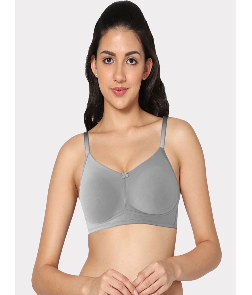     			IN CARE LINGERIE Grey Melange Cotton Blend Non Padded Women's T-Shirt Bra ( Pack of 1 )