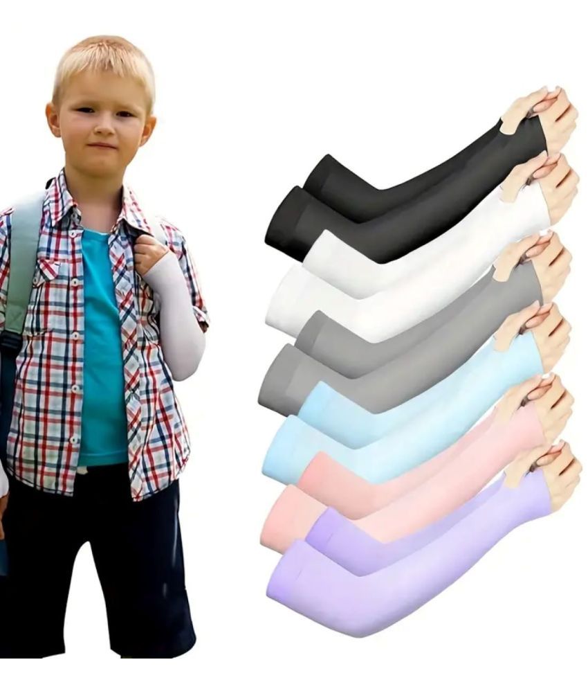     			INFISPACE Kids Arm Sleeves - Stylish Sun Protection for Active Outdoor Play (Ages 8-16, Random Colors)