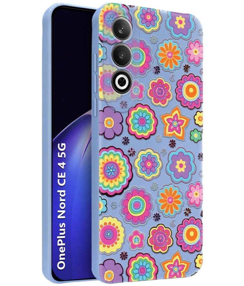     			NBOX Blue Printed Back Cover Silicon Compatible For OnePlus Nord ce 4 5G ( Pack of 1 )