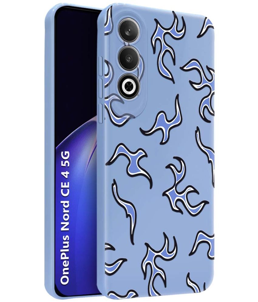     			NBOX Blue Printed Back Cover Silicon Compatible For OnePlus Nord ce 4 5G ( Pack of 1 )