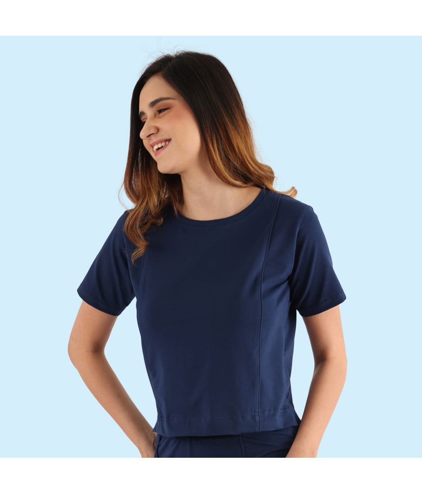     			Nite Flite Blue Cotton Women's Regular Top ( Pack of 1 )