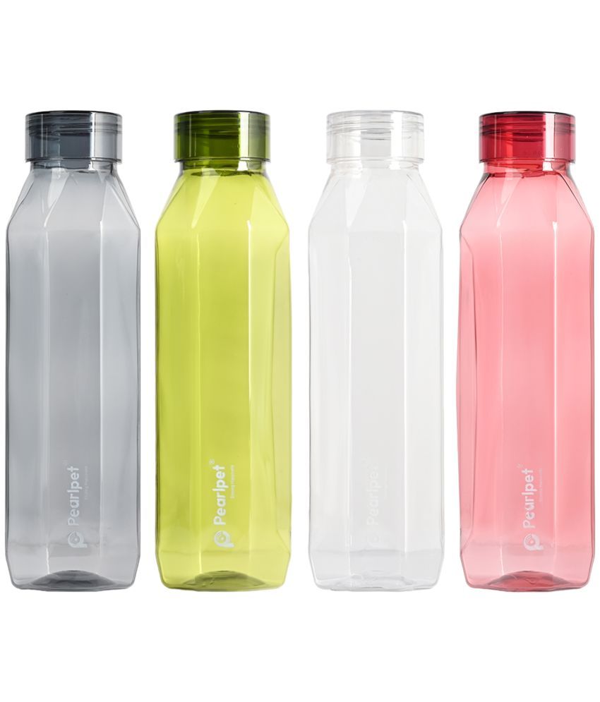     			PearlPet Diamond-Assorted-1000ml-4pcs Multicolour Plastic Water Bottle 1000 mL ( Set of 4 )