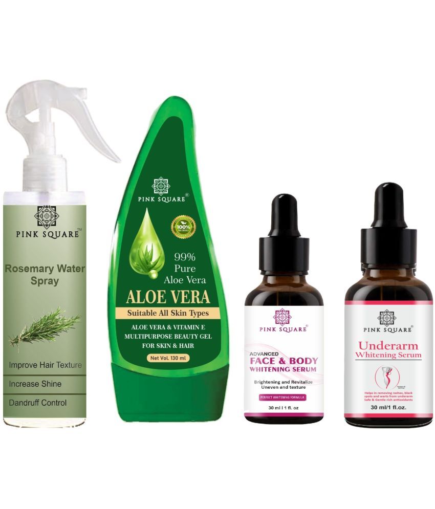     			Rosemary Water Hair Spray 100ml, Multipurpose Aloe vera Gel 130ml, Face-Body Serum 30ml & Underarm Whitening Serum 30ml Combo 4