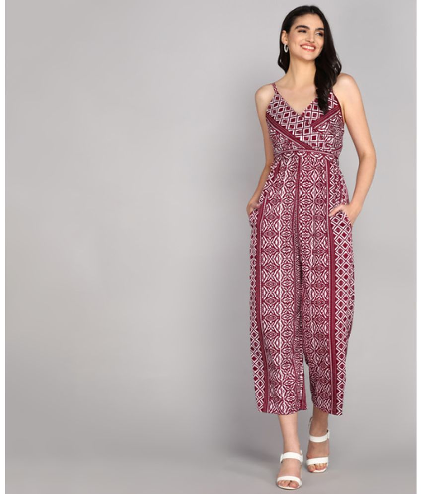     			SELVIFAB Maroon Crepe Regular Fit Women's Jumpsuit ( Pack of 1 )