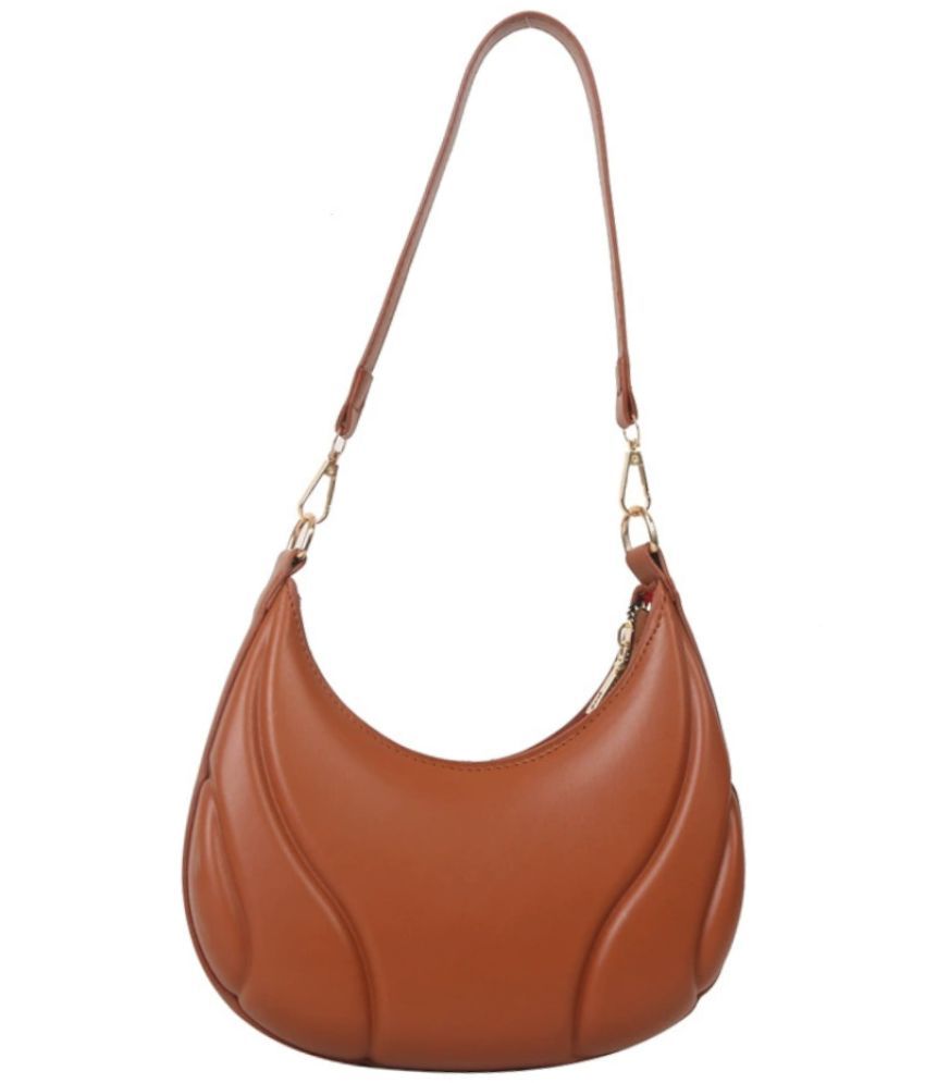     			Santorini Brown PU Shoulder Bag