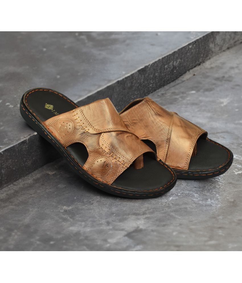     			Ajanta Tan Men's Leather Slipper