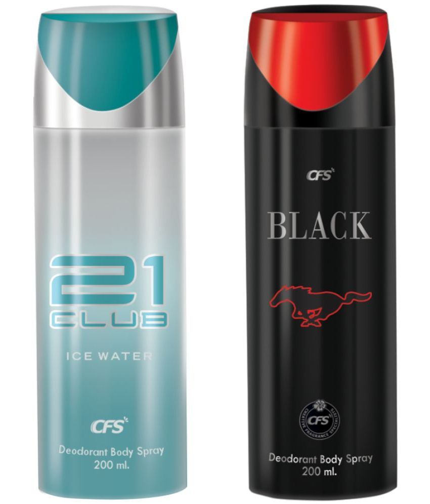     			CFS  Ice Water & Black  Deodorant Spray for Unisex 400 ml ( Pack of 2 )