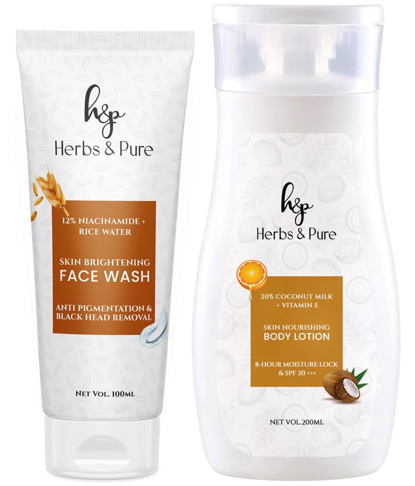     			Herbs and Pure Skin Brightening & Rice Water Face Wash & Skin Nourishing Body Lotion Spf 20(300 ML)