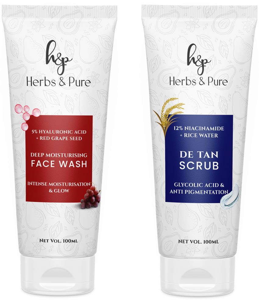     			Herbs and Pure Daily Skincare Combo - Deep Moisturising Face Wash and De-Tan Scrub (200 ML)