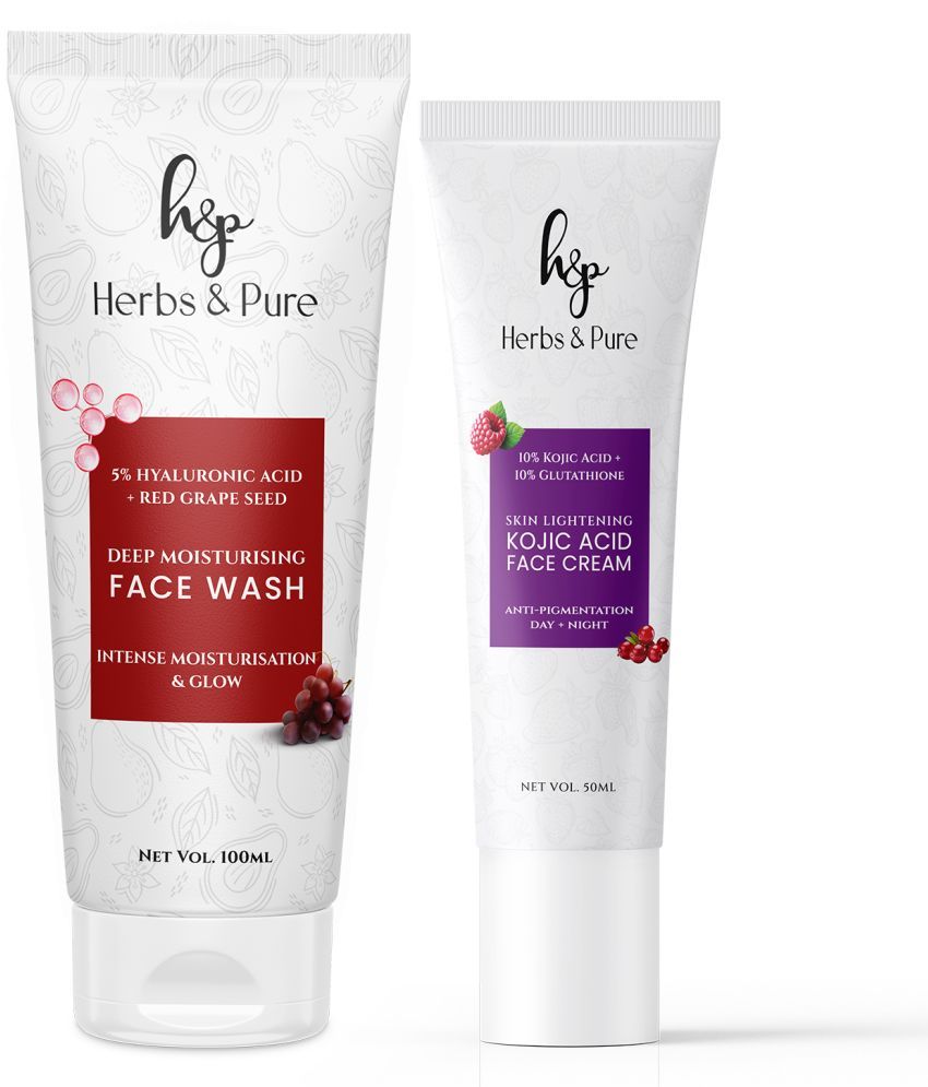     			Herbs and Pure Deep Moisturising & Red Grapes Face Wash & Skin Lightening Kojic Face Cream (150 ML)