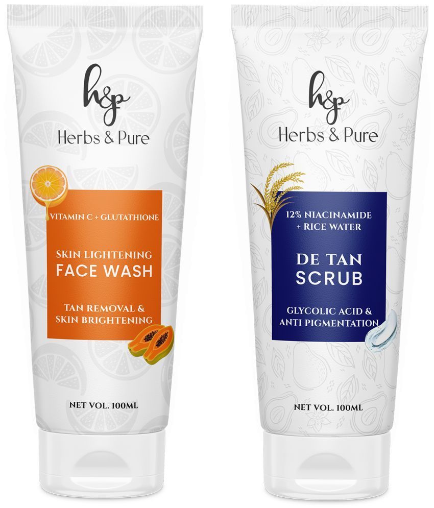     			Herbs and Pure Daily Skincare Combo - Skin Lightening Vitamin C Face Wash and De-Tan Scrub (200 ML)