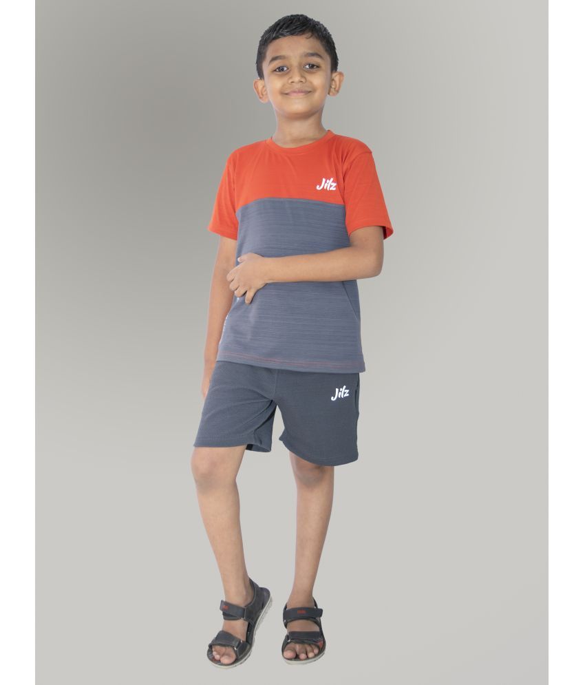     			JILZ Multicolor Polyester Boys T-Shirt & Shorts ( Pack of 1 )