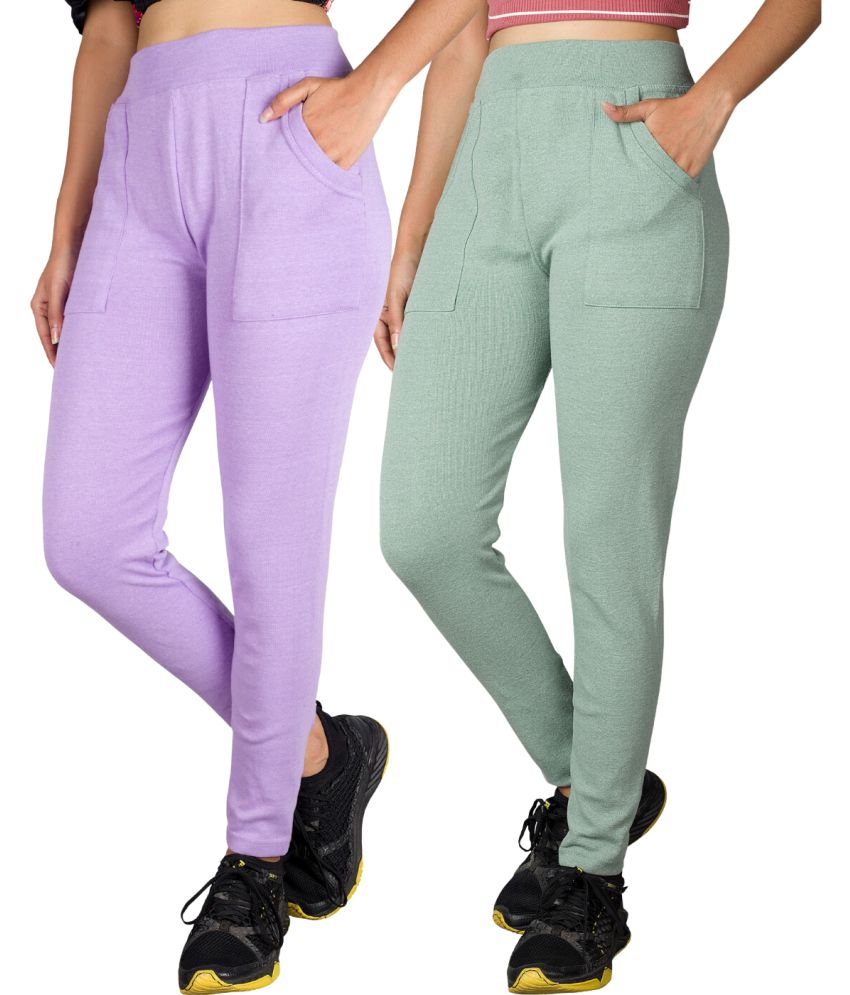     			KARARO JEGGINGS - Cotton Blend Skinny Fit Lavender Women's Jeggings ( Pack of 2 )