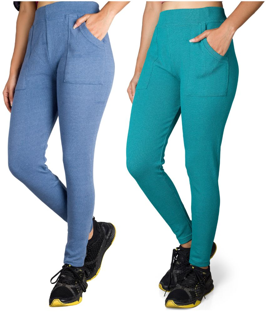     			KARARO JEGGINGS - Cotton Blend Skinny Fit DeepBlue Women's Jeggings ( Pack of 2 )